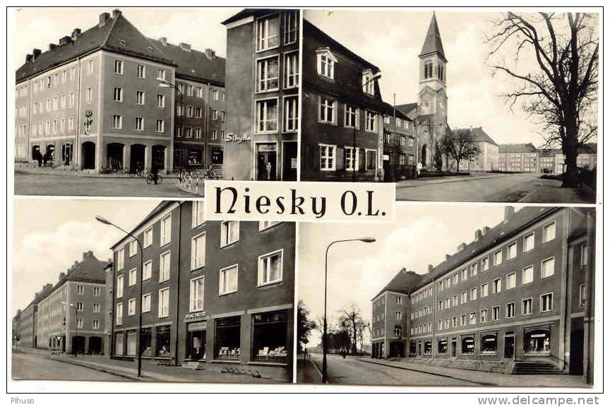 D279   NIESKY : 4-picture Postcard - Niesky