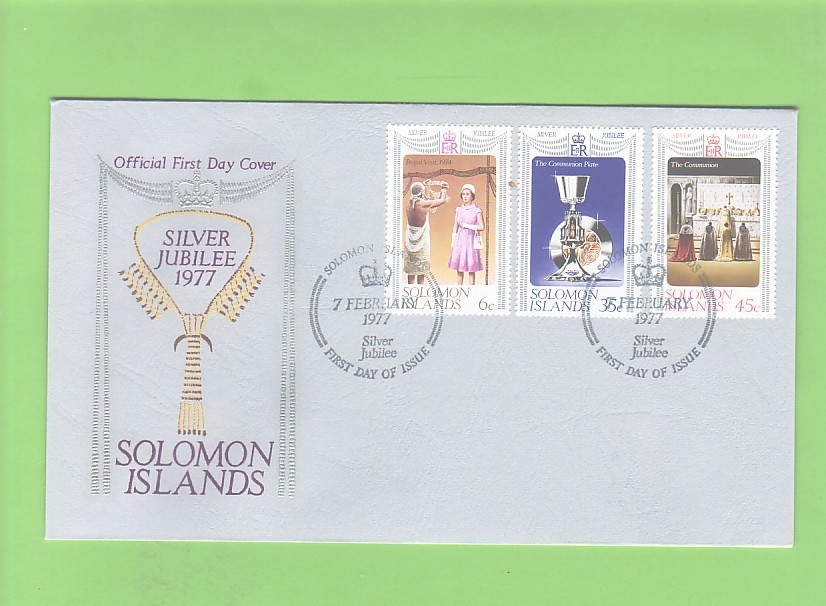 SOLOMON ISLANDS - 1977 Silver Jubilee FDC - Salomonseilanden (...-1978)