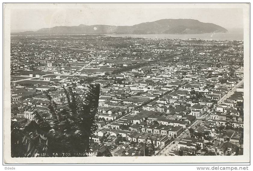 Santos Panorama Real Photo Postally Used 1939 Fumez Les Cigarettes Celtiques - Autres & Non Classés