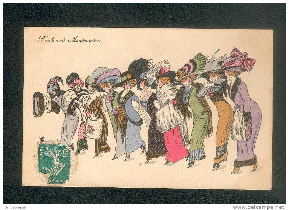 Illustrateur - Xavier Sager - Boulevard Montmartre ( Femme élégante Mode K.F. Paris 4803) - Sager, Xavier