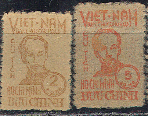 M0222 Ho Chi Min Defins Bamboo Paper Guerrilla Stamps Viet Nam North 2v Set MNH ** 20ME - Vietnam