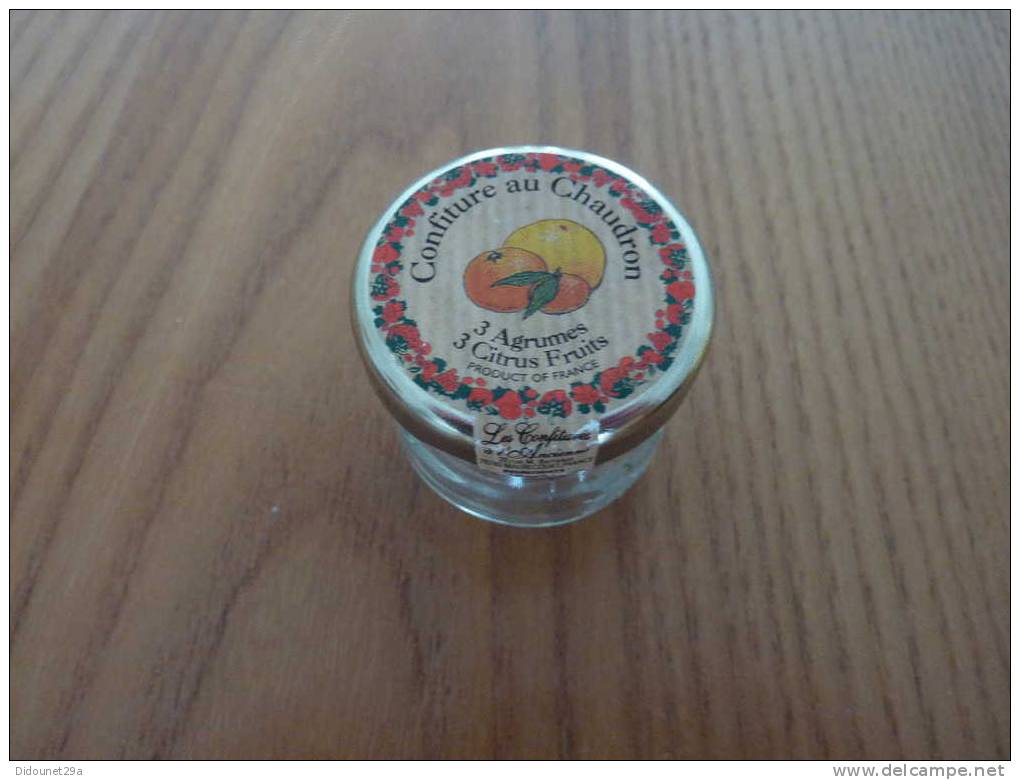 Pot De Confiture Miniature En Verre "3 Agrumes" 4x4cm (vide) - Other & Unclassified