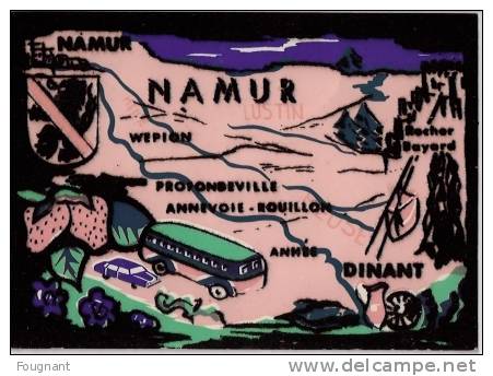 BELGIQUE:NAMUR.(Namur.):Carte Namur-Dinant.En FEUTRINE.Couleur.Non écrite. - Altri & Non Classificati