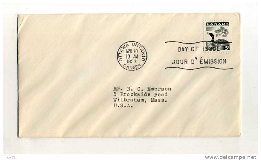 - CANADA . FDC 10/4/1957 - 1952-1960