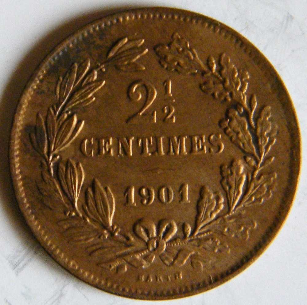 Luxembourg - 2 1/2 Centimes 1901 - Luxembourg