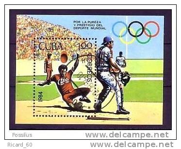 Bloc De Cuba, Jeux Olympiques De Los Angeles,base Ball .1984. - Verano 1984: Los Angeles