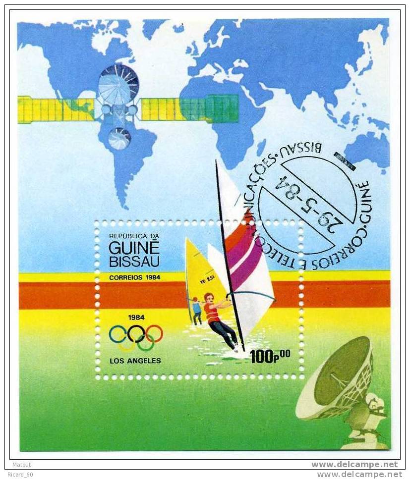 Bloc De Guinée Bissau, Jeux Olympiques De Los Angeles,planche à Voile, .1984. - Verano 1984: Los Angeles