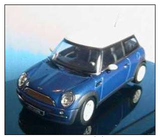 BMW MINI COOPER BLUE AUTOART 54824 1/43 WHITE ROOF DIE CAST MODEL - AutoArt