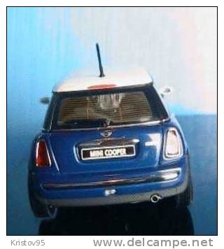 BMW MINI COOPER BLUE AUTOART 54824 1/43 WHITE ROOF DIE CAST MODEL - AutoArt