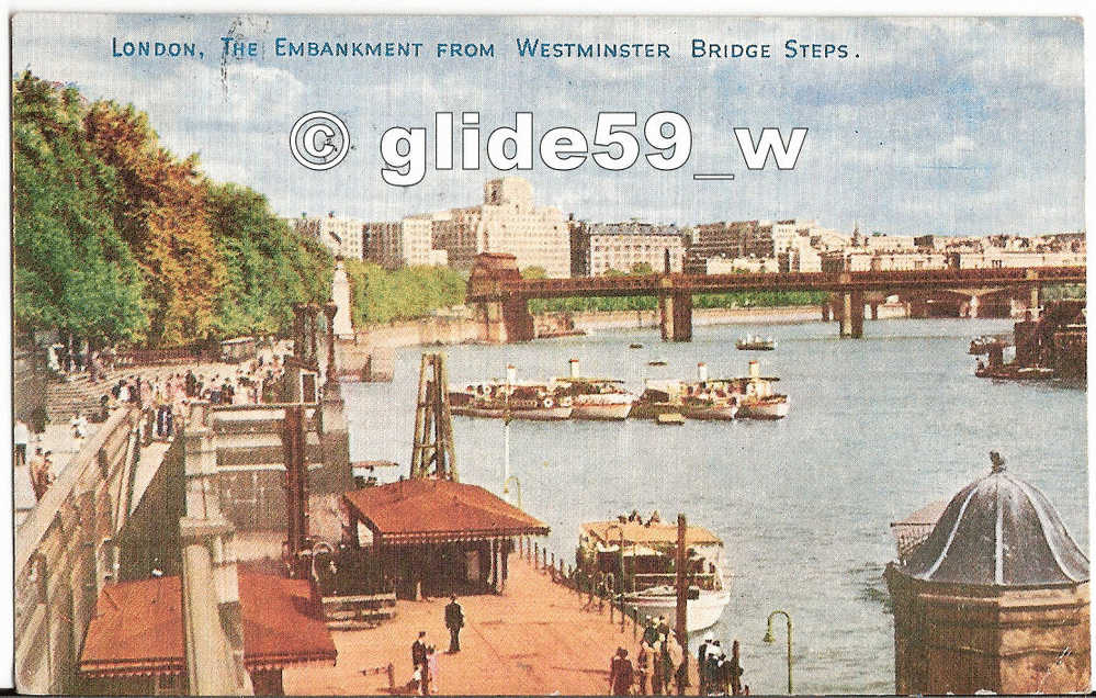 LONDON - The Embankment From Westminster Bridge Steps (animée) - River Thames