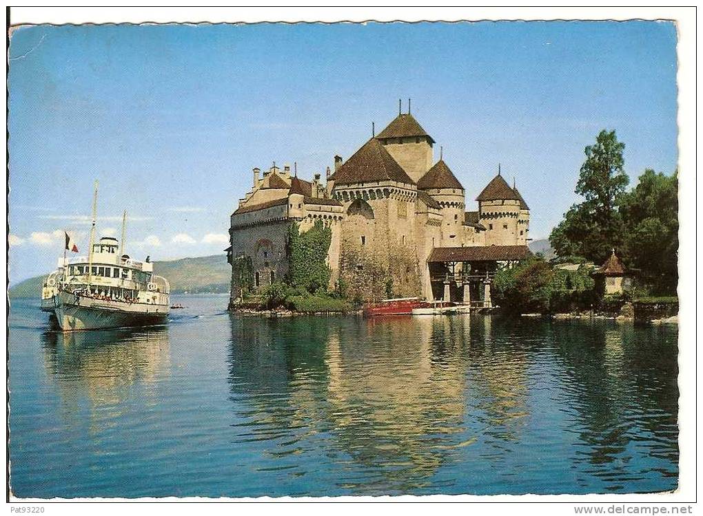 SUISSE / Canton De Vaud (Veytaux) N° 8114 Chateau De CHILLON /CPSM Postée De France Flamme THONON Les Bains /TBE - Veytaux