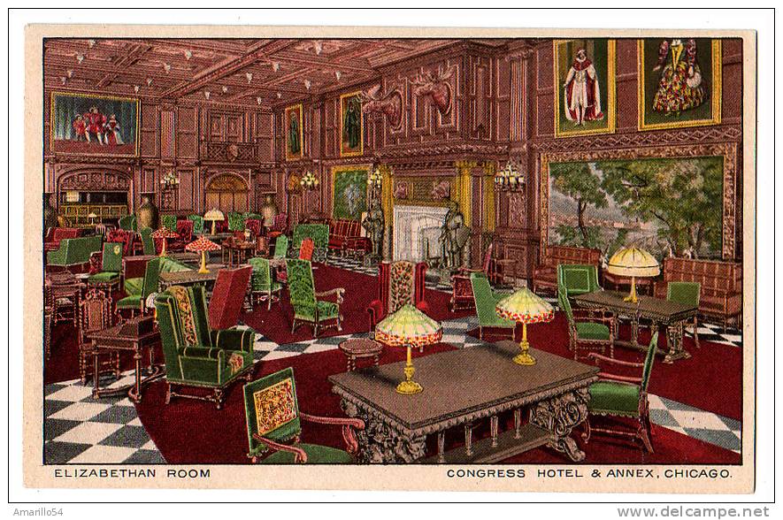 RAR Chicago - Congress Hotel - Elizabethan Room Um 1905 - Chicago