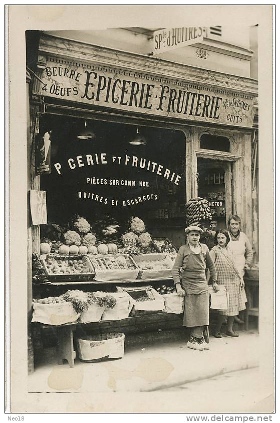 Paris XX  ? 65 Rue D Avron ? Epicerie Carte Photo Bonnefon ? Huitres , Escargots - Arrondissement: 20