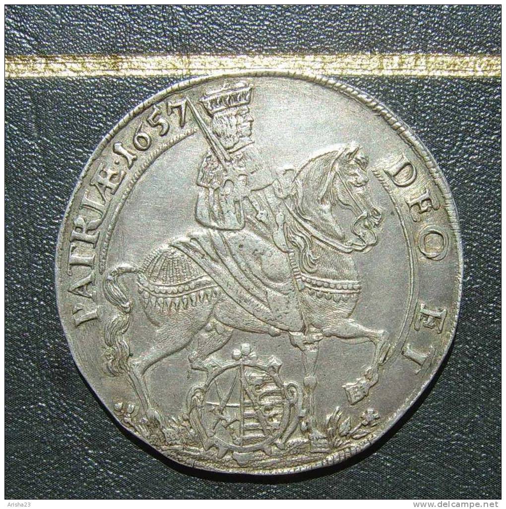 Germany Saxony Dresden 1/2 THALER 1657  Johann Georg II. 1656-1680 - Silver - Rare Type - Taler Et Doppeltaler