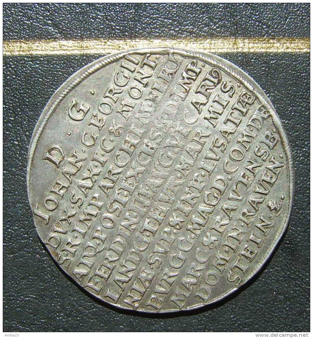 Germany Saxony Dresden 1/2 THALER 1657  Johann Georg II. 1656-1680 - Silver - Rare Type - Taler & Doppeltaler