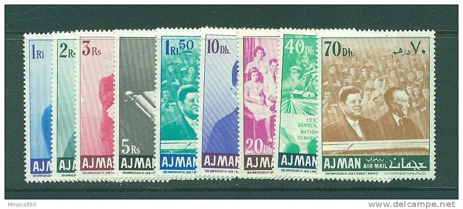 Série Kennedy Complète De 9 Valeurs Neuve ** De 1967 - Ajman