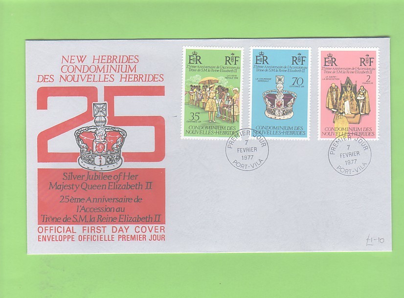 NEW HEBRIDES  - 1977 Silver Jubilee FDC - Autres & Non Classés