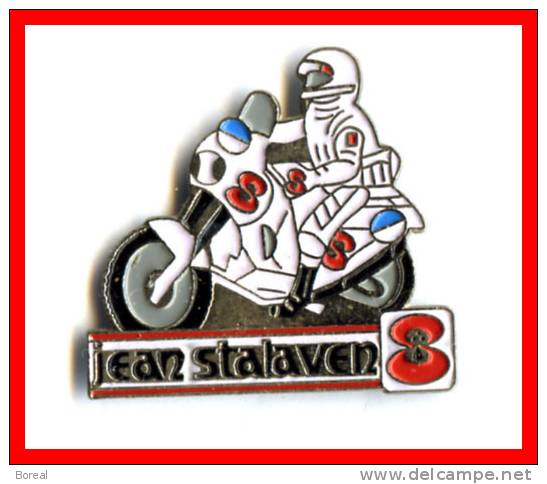 Pin's MOTO RALLYE RAID Jean Stalaven - Motorbikes