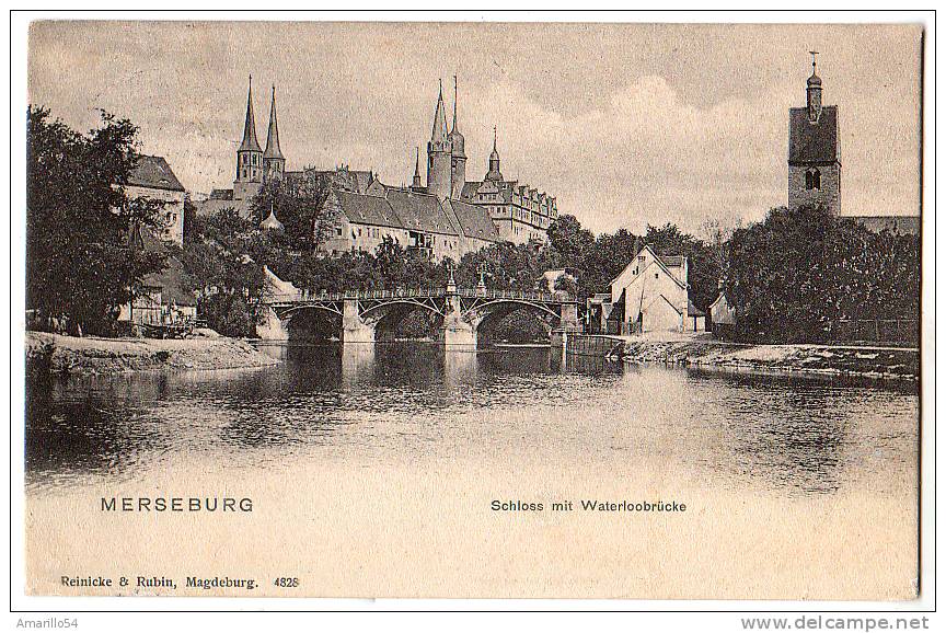 RAR Merseburg - Schloss Mit Waterloobrücke Bridge Waterloo 1903 - Merseburg