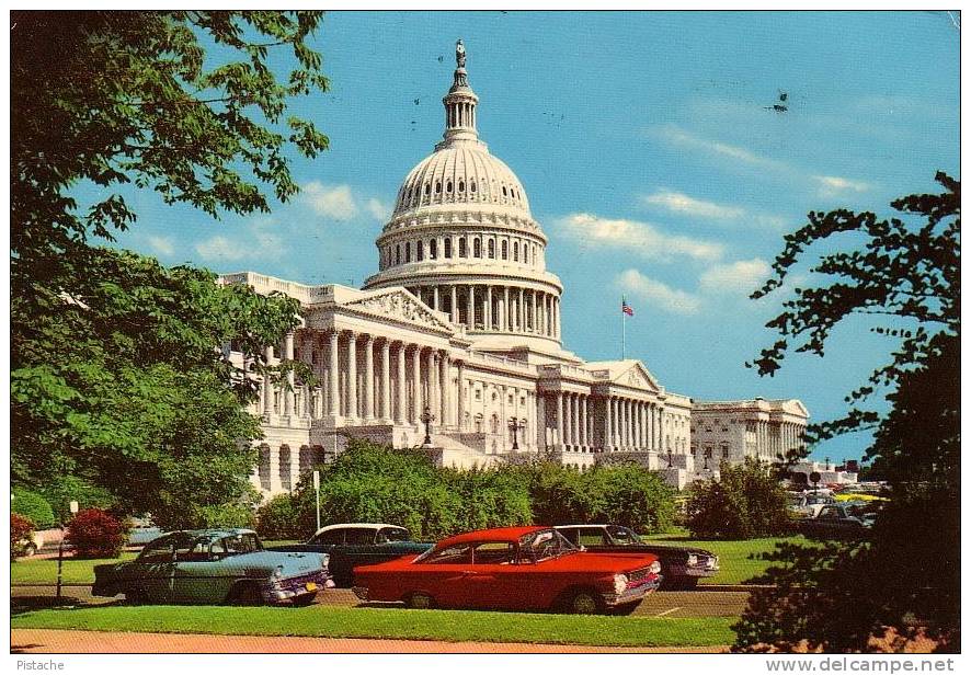 United States Capitol - Washington - Voitures Cars - Circulée En 1973 - 2 Scans - Washington DC