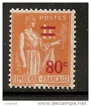 FRANCE -1937  Type Paix - Timbre # 286 Surchargé - Yvert # 359 * MINT LH - 1932-39 Peace