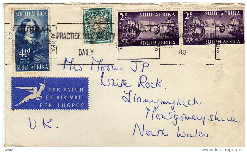 Carta , Aérea, DURBAN 1931 ( Sud Africa) Afrika, Cover, Letter - Storia Postale