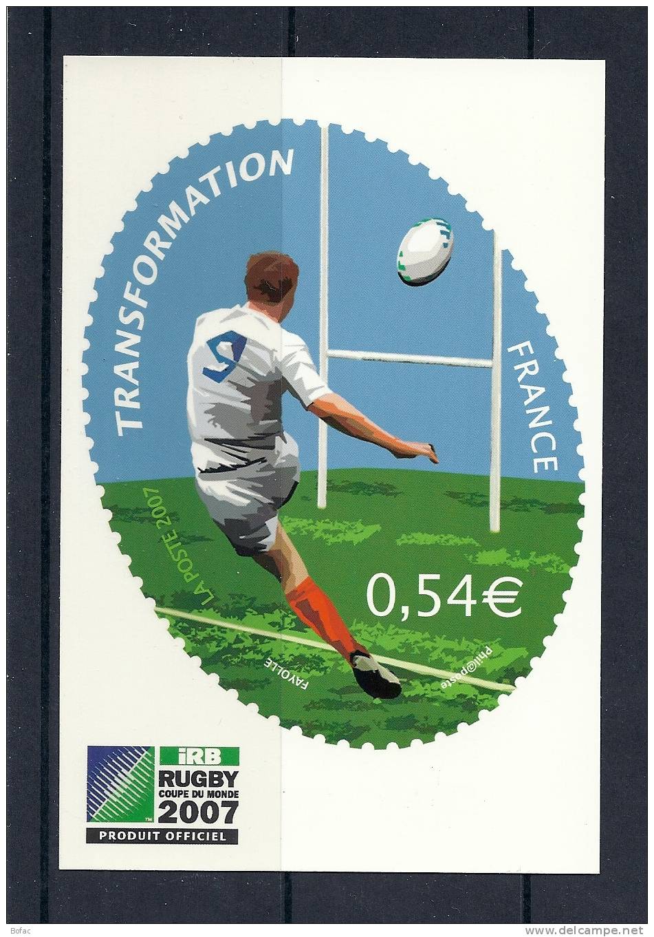 FRANCE Coupe Du Monde De Rugby Organisé Par La FRANCE En 2007 "2 Scans Recto & Verso" - Prêts-à-poster:Stamped On Demand & Semi-official Overprinting (1995-...)