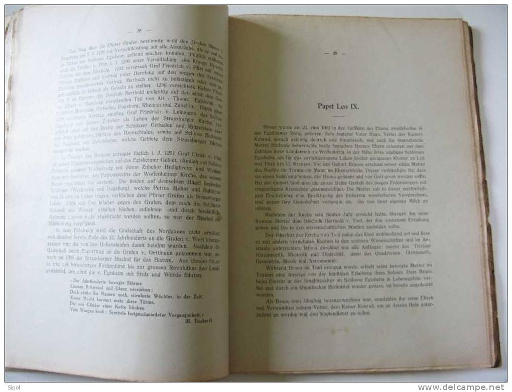 Egisheim ( Eguisheim ) Dorf Und Stadt Aug. Scherlen Stadtarchivar Von Colmar  Alsatia 1929 - 131 Pages - 1. Frühgeschichte & Altertum