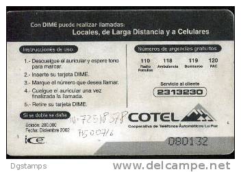 Bolivia 2002 COTEL Dime. Múltiple: Llamada Local, Larga Distancia Y Movil. MUY RARA. - Bolivien