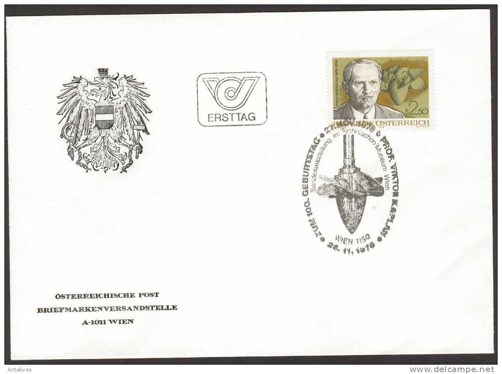 Austria Osterreich 1976 V. Kaplan FDC - Briefe U. Dokumente