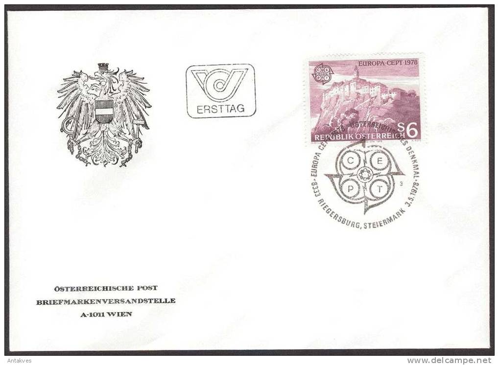 Austria Osterreich 1978 Europa CEPT FDC - Brieven En Documenten