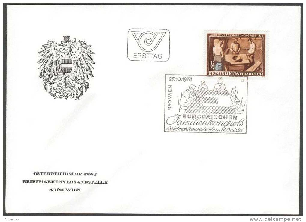 Austria Osterreich 1978 Europaischer Familienkongress FDC - Covers & Documents