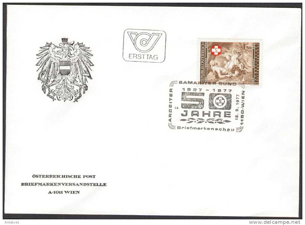 Austria Osterreich 1977 50 Jahre Arbeiter Samariterbund FDC - Briefe U. Dokumente