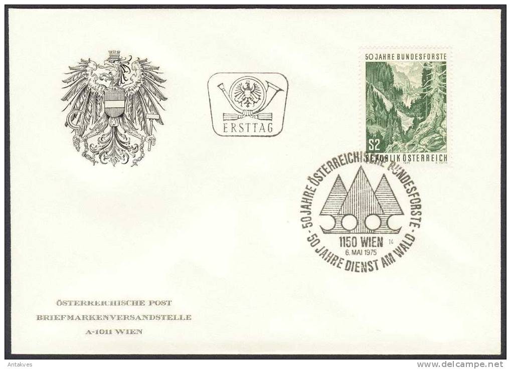 Austria Osterreich 1975 50 Jahre Bundesforste FDC - Cartas & Documentos