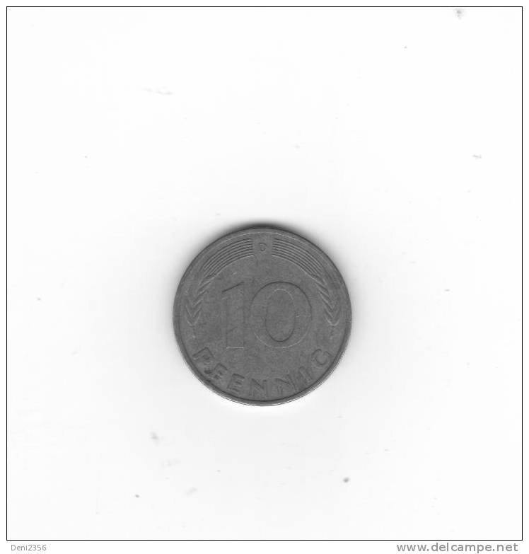 Pièce De 10 Pfennig 1980 Allemagne - 10 Pfennig