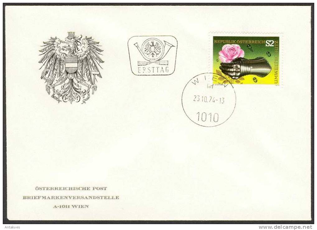 Austria Osterreich 1974 Umweltschutz FDC - Briefe U. Dokumente