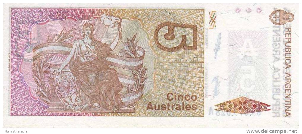 Argentine : 5 Australes 1985-89 UNC : 89079028A - Argentina