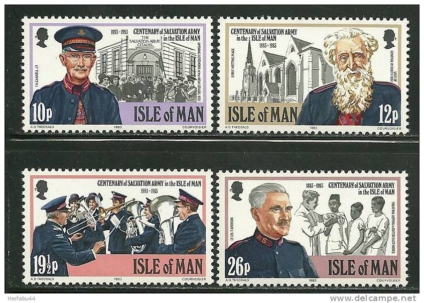 Isle Of Man     Salvation Army   Set    SC# 240-43 MNH** - Isle Of Man