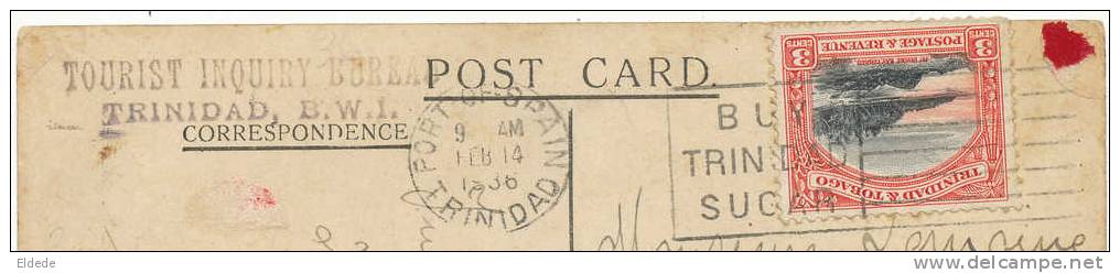 Tobago Trinidad Robinson Crusoe Island BWI Stamp Mt Irvine Bay Tobago 1936 Port Of Spain - Trinidad