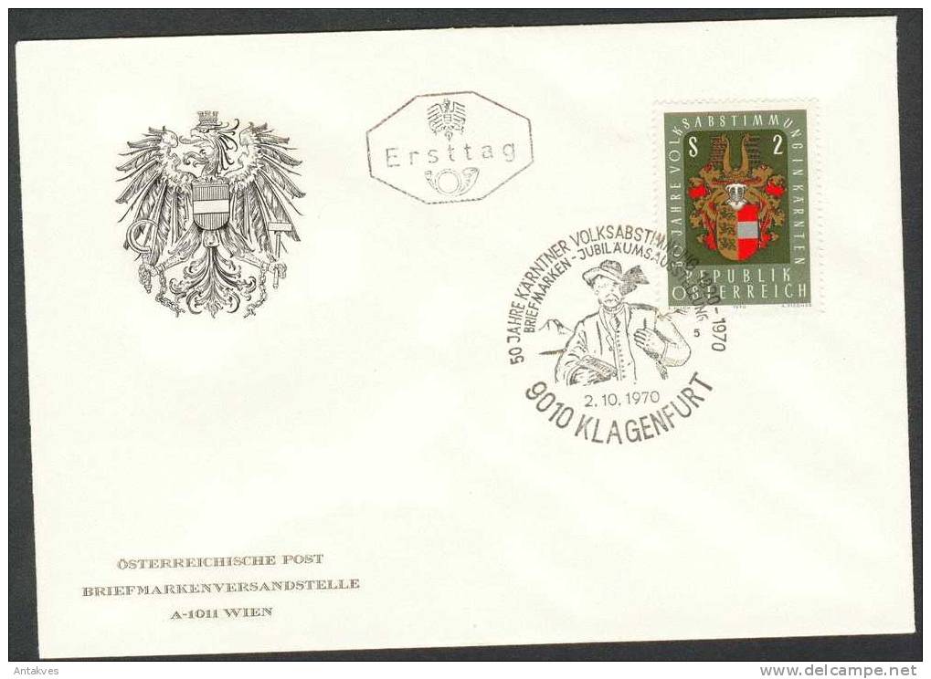 Austria Osterreich 1970 50 Jahre Karntner Volksabstimmung FDC - Cartas & Documentos