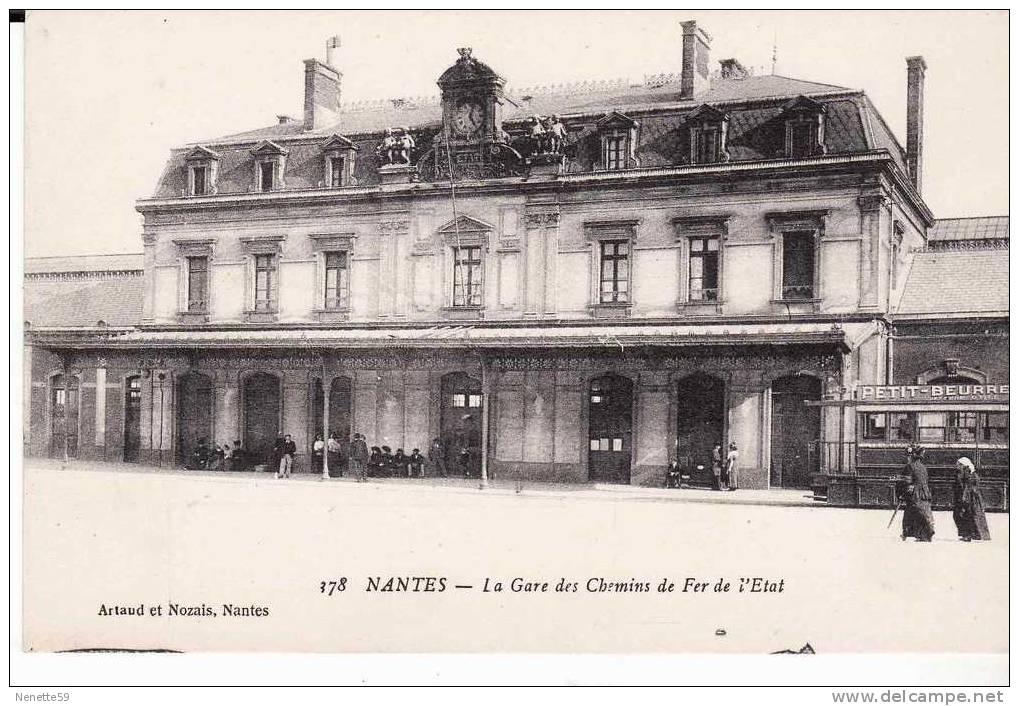 44 NANTES La Gare Des Chemins De Fer De L´Etat Animée - Nantes