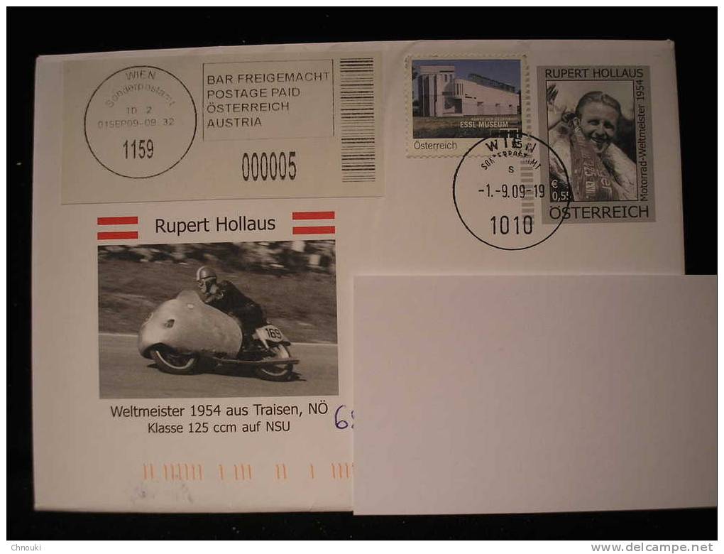 Entier Postal Autrichien WELTMEISTER 1954 - Motorbikes