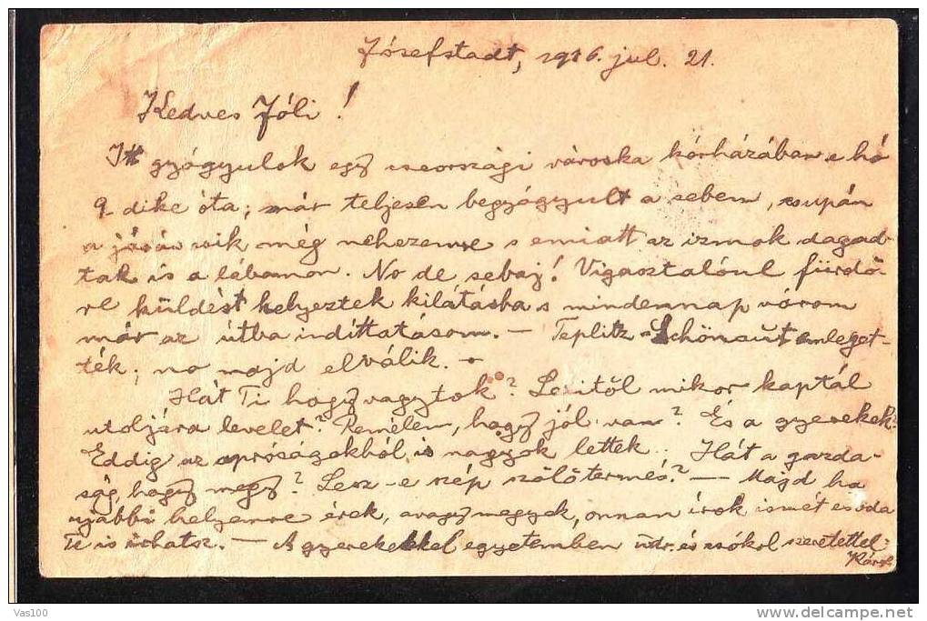 PC  1916 AUSTRO-HUNGARY WW1 CENSORED TO ROMANIA RUCS. - Storia Postale Prima Guerra Mondiale