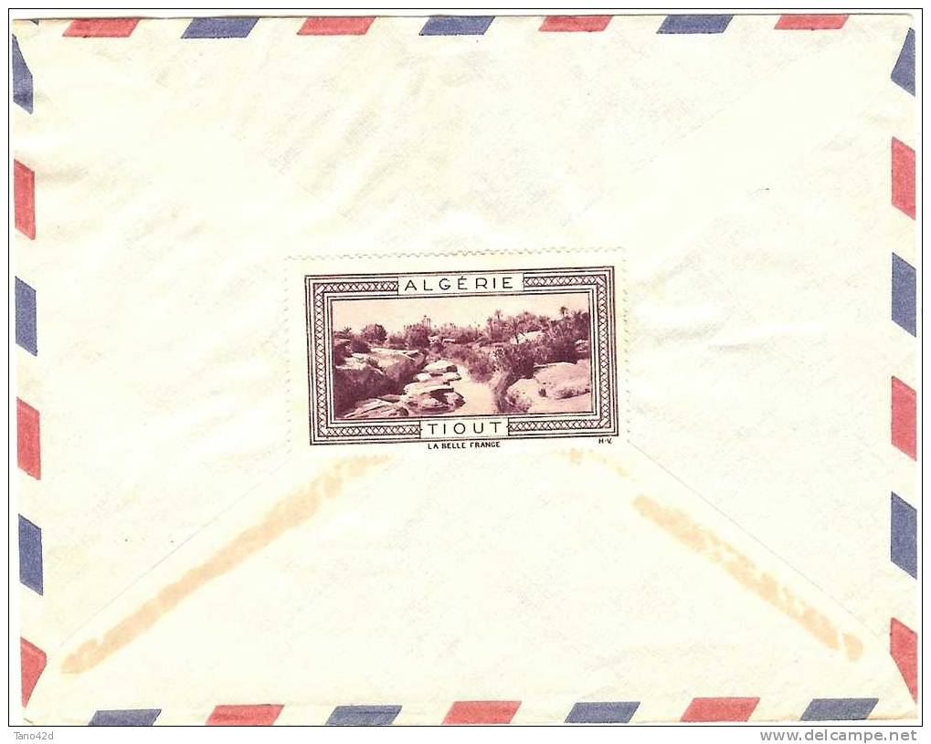 REF LGM - ALGERIE - LETTRE AVION BOUFARIK / NEVERS  MARS 1957 AVEC FERME LETTRE TIOUT - Lettres & Documents