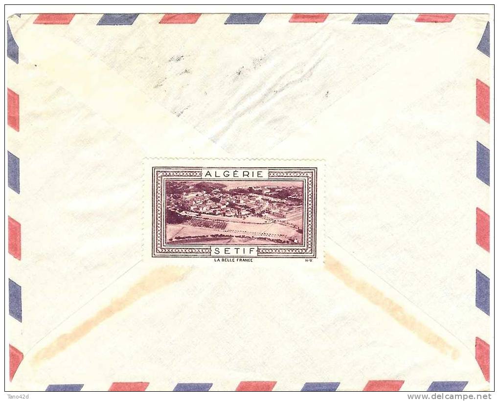 REF LGM - ALGERIE - LETTRE AVION BOUFARIK / NEVERS  MARS 1957 AVEC FERME LETTRE SETIF - Briefe U. Dokumente