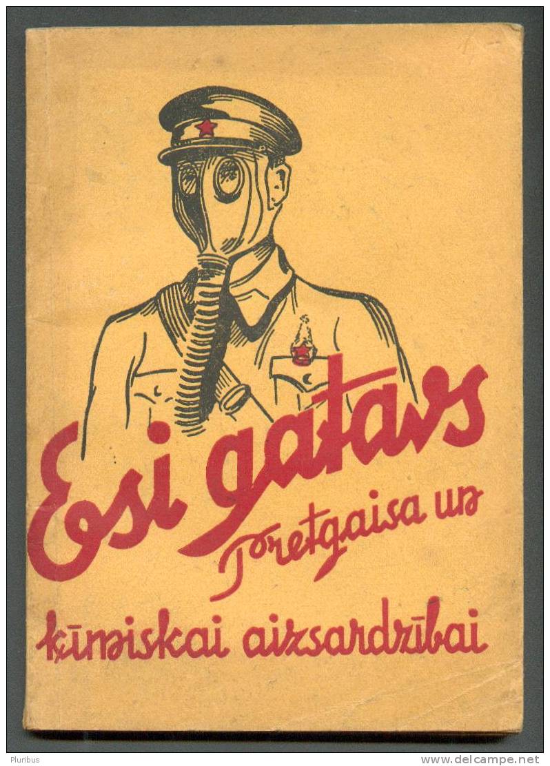 1941 LATVIA RUSSIA AIR DEFENCE MANUAL, GAS MASK - Old Books