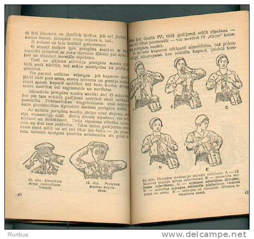 1941 LATVIA RUSSIA AIR DEFENCE MANUAL, GAS MASK - Old Books