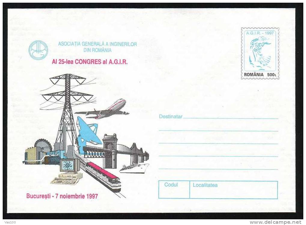 Romania 1996 ENTIER POSTAUX  STATIONERY COVER,WITH  CONGRESS,ENERGIES ,ELECTRICITE,UNUSED. - Elektriciteit