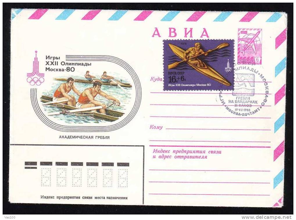 RUSSIA 1980  With OLYMPIC GAMES MOSCOVA ROWING + ADITIONAL STAMP. - Canoa