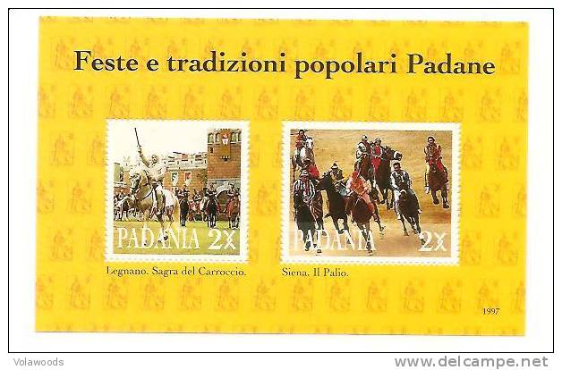 Padania - Foglietto Erinnofilo: Feste E Tradizioni Popolari Padane - Etichette Di Fantasia